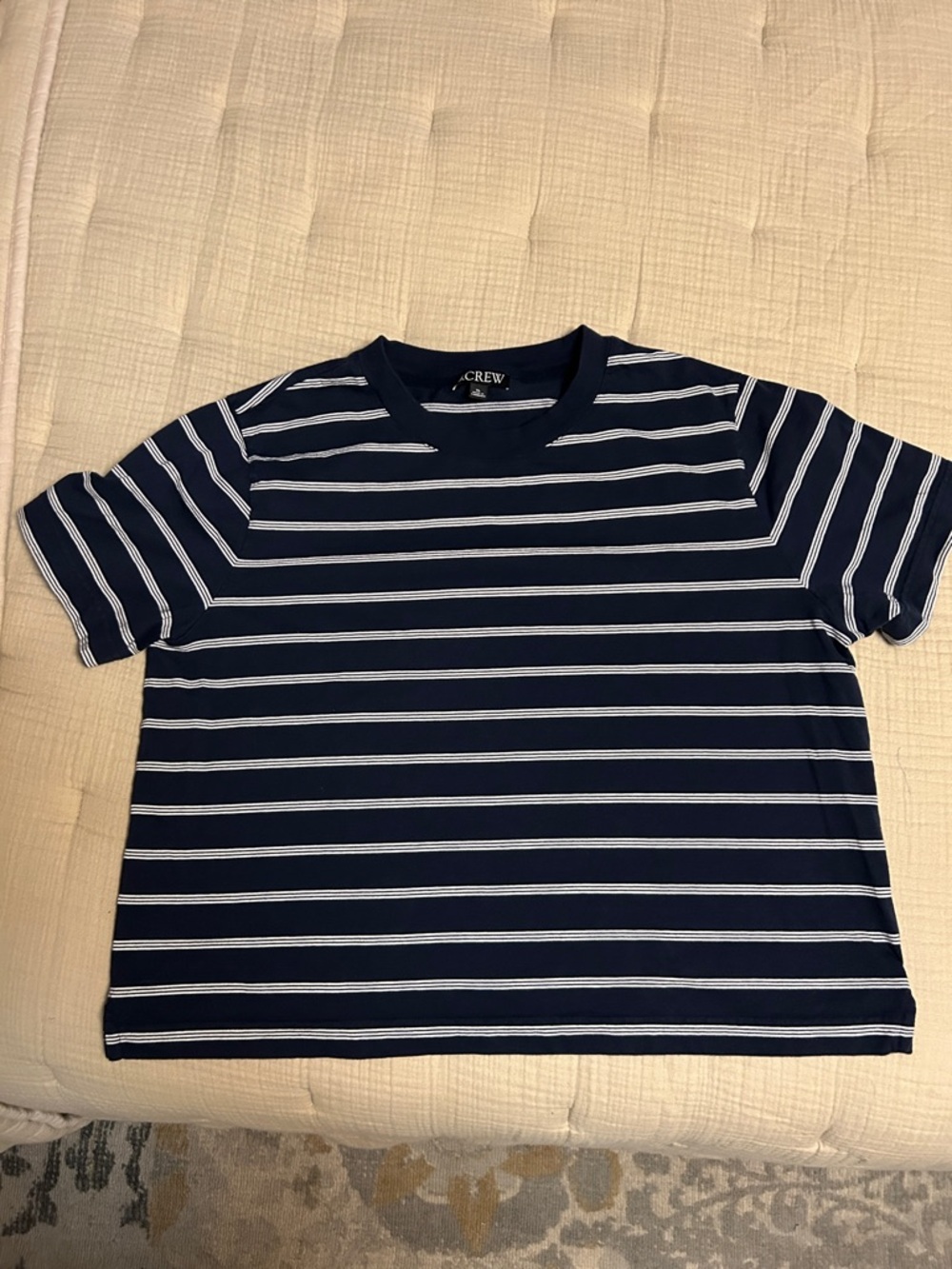 J.Crew Boyfriend Jersey Relaxed Cropped Tee in Stripe - Picture 4 of 6